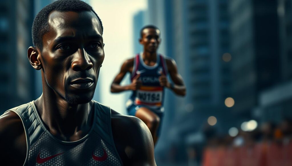 Eliud Kipchoge during the Breaking2 attempt